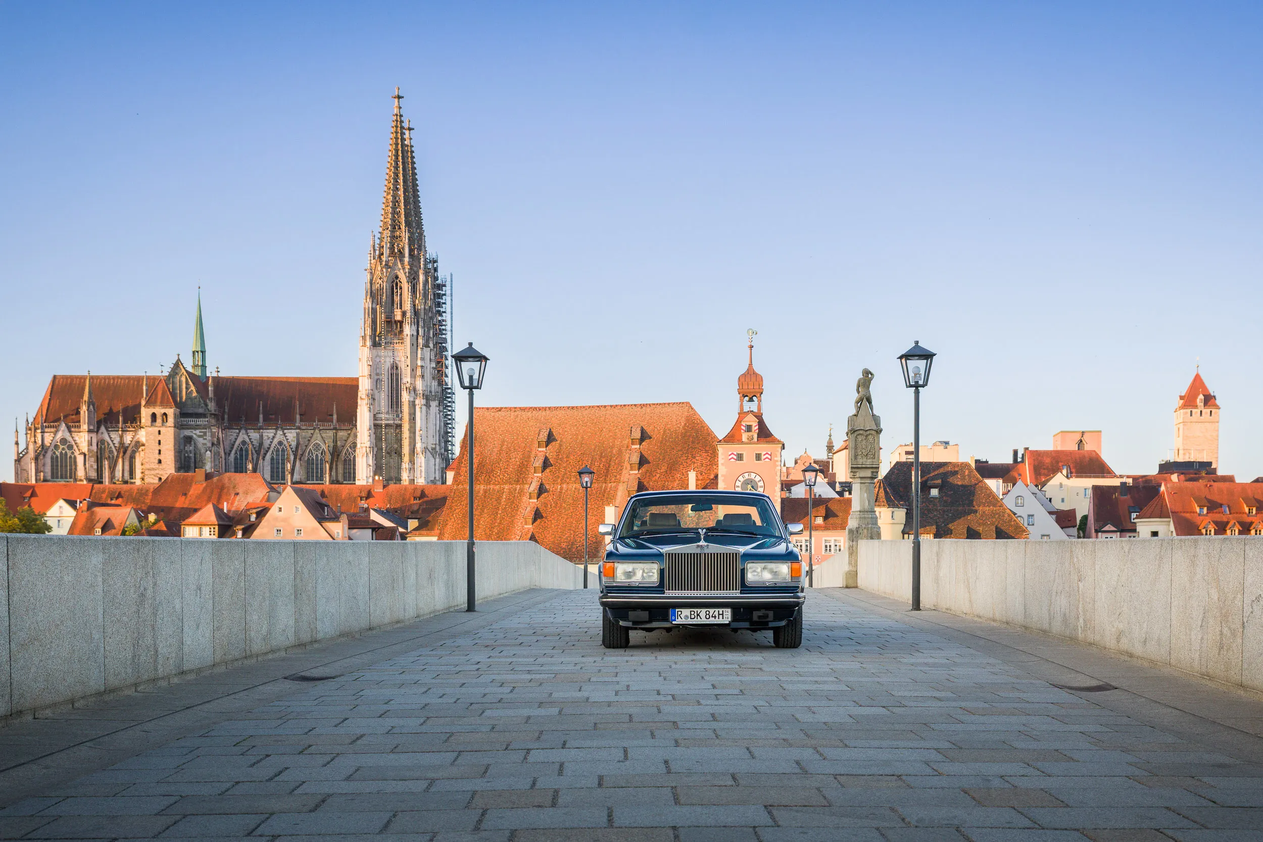 Rolls-Royce Silver Spur Hochzeitsauto Regensburg Dom Steinerne Brücke
